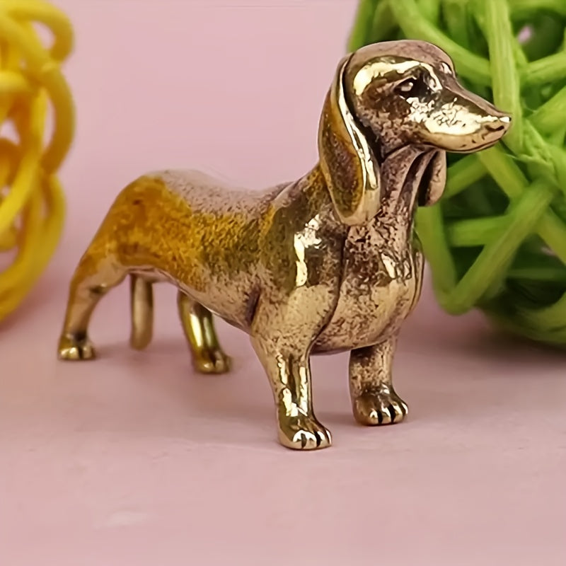 Collectible Figurines ，1 Vintage Brass Dachshund Figurine - Perfect for Decor and Animal Collectors, Ideal Gift - No Electricity Needed, Metal Ornament