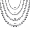 Andara 925 Sterling Silver 4MM/6MM/8MM/10MM Smooth Beads Ball Chain Necklace For Women Men Fashion Jewelry