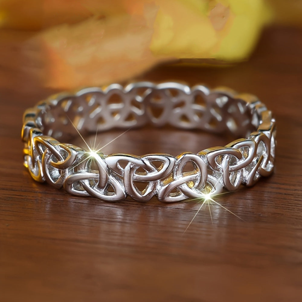 Easy Romantic Celtic Knot Promise Ring for Women Men Wedding Party Casual Wear Versatile Ring Jewelry Valentine'S Day Gift