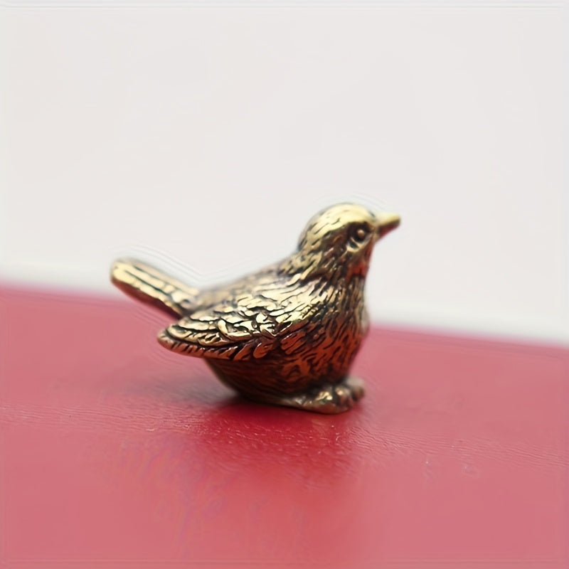 Collectible Figurines, Three Small Brass Sparrow Figurines, Christmas Tea Pets for Tabletop Home Decoration, Unique And Fun Christmas Gifts