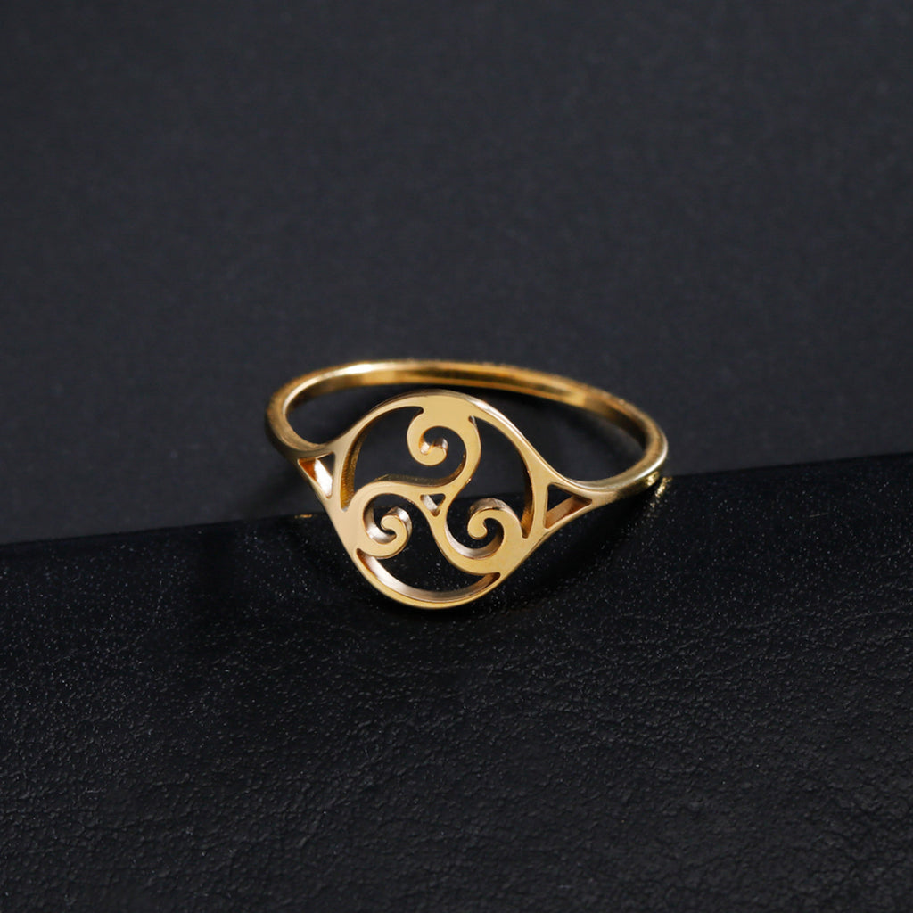 1pc Vintage Celtic Trinity Knot Ring - Interlocking Triquetra Symbol Jewelry, Stainless Steel Interlocking Rings for Men & Women, Wedding, Birthday, Everyday - Celtic Jewelry Gift For Him/her, Celtic Jewelry, Bohemian Style, Durable Jewelry