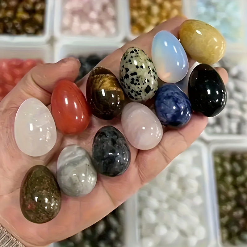 10pcs of Easter Egg Stone, Crystal Polished Stone, DIY Decoration, Suitable for Home Decoration, Desktop Ornaments, Aquarium Decorations, Holiday Gifts for Family And, Birthday Gifts.