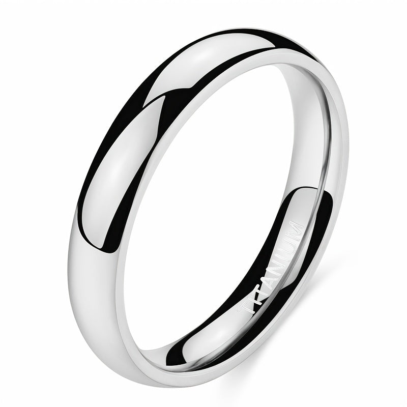 4Mm Sterling Silver Wedding Rings For Men And Women White Dome High Polished Engagement Promise Rings Couple Valentine'S Day Anniversary Comfort Fit