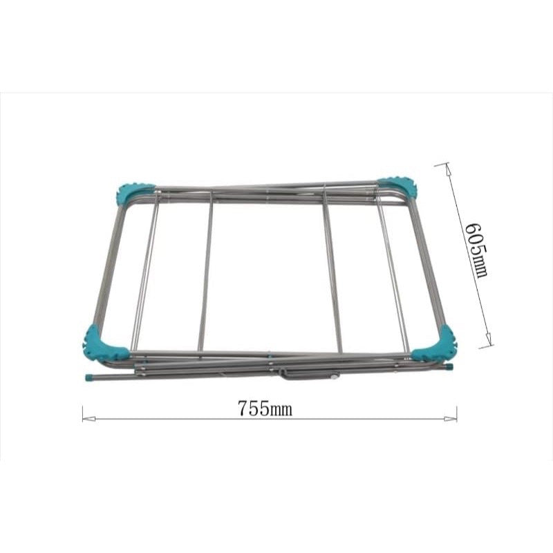 3-Tier Clothes Airer, Indoor Clothes Drying Rack with 14 m Washing Line, Silver