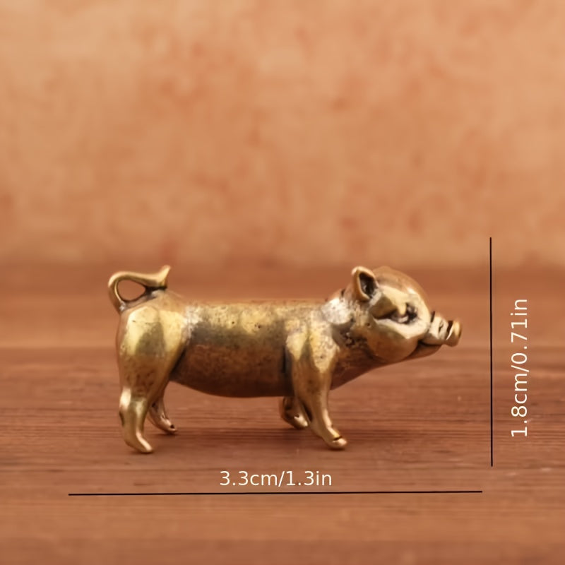 A Pair of Brass Pig Figurines - Adorable Cartoon-style Decorations, Perfect for Living Rooms or Bedrooms, No Electricity Required, Ideal Christmas and Holiday Decor, Pig-themed Ornaments, No Power Needed, Farmhouse Charm, Handcrafted Decor