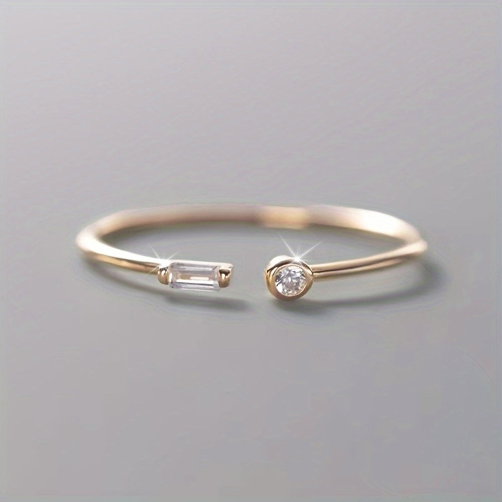 Easy Zirconia Open Adjustable Rings for Women Daily Casual Party Elegant Thin Rings Stackable Rings Jewelry