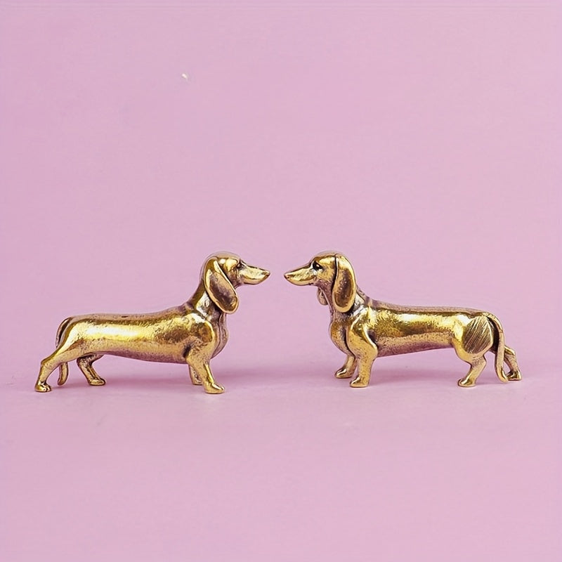 Collectible Figurines ，1 Vintage Brass Dachshund Figurine - Perfect for Decor and Animal Collectors, Ideal Gift - No Electricity Needed, Metal Ornament