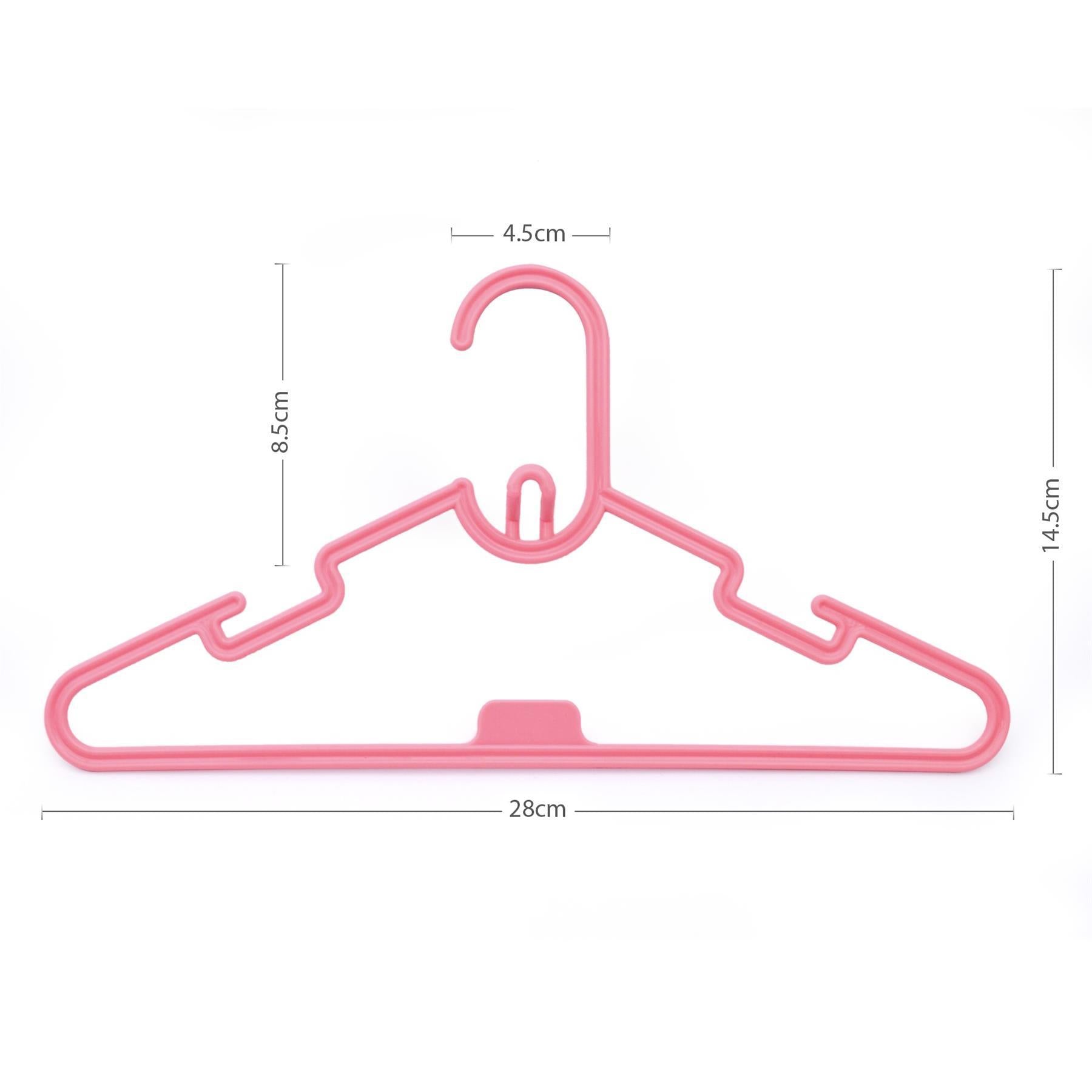 40 Pack Multi Coloured Kids Coat Hangers Lightweight with Stackable Kids Hangers Space Saving Wardrobe Organizer 28cm x 14.5cm