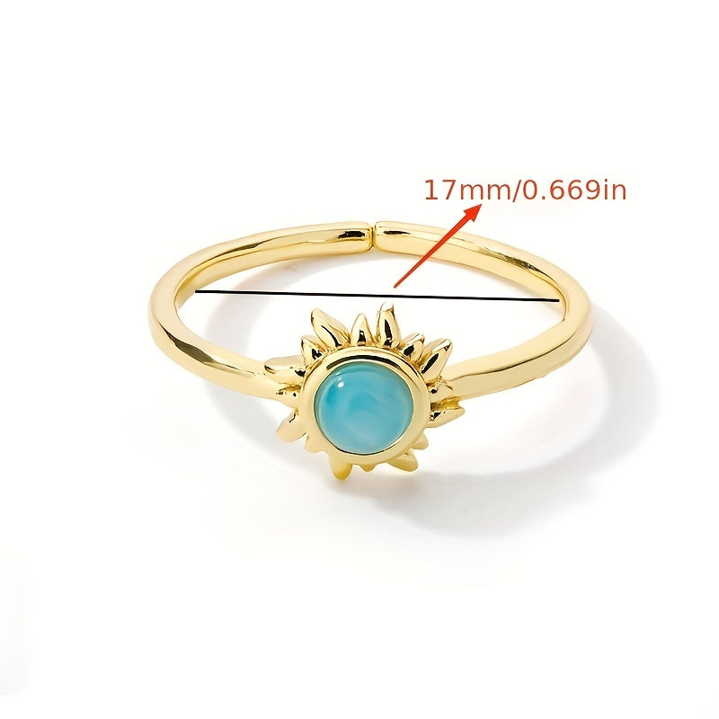 1pc Retro Versatile High-end Bohemian Sun Ring for Men and Women,Suitable for both men and women