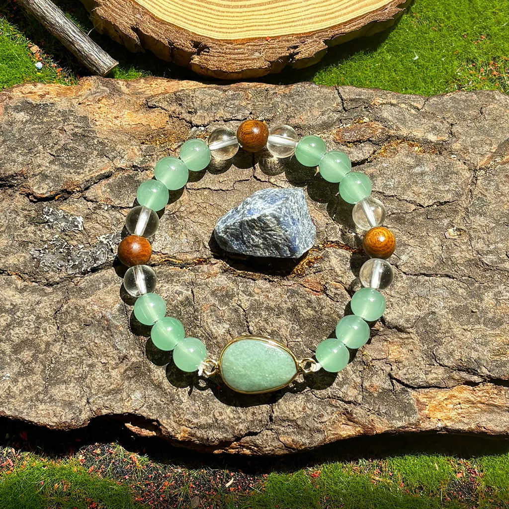 1pc/Green Aventurine and Tiger Eye Natural Stone Handmade Beaded Bracelet for Unisex Symbolizing Prosperity, Wealth and Abundanc