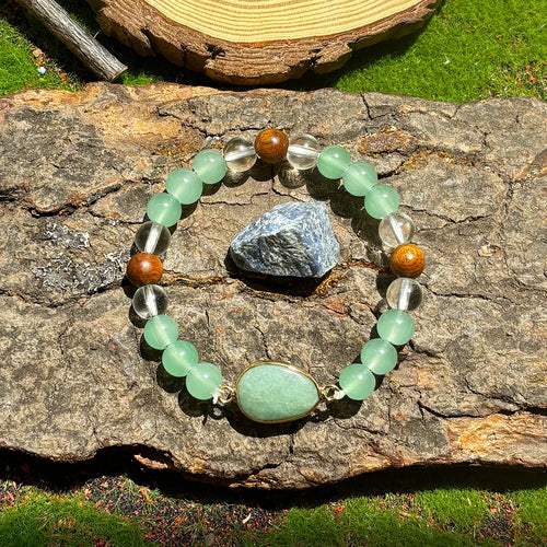 1pc/Green Aventurine and Tiger Eye Natural Stone Handmade Beaded Bracelet for Unisex Symbolizing Prosperity, Wealth and Abundanc