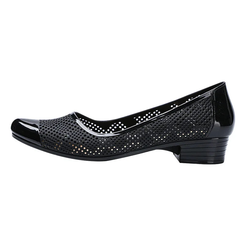 cutout shoes woman breathable loafers hollow out jelly flats  ladies beach shoes pvc espadrilles for women