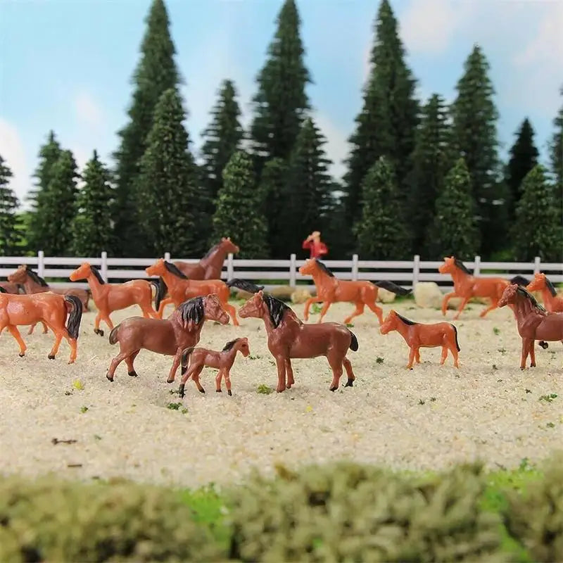 Scale Farm Sheep Horse Cows 1:150 1:87 Animals Model Farm Sand Table Scene Layout Diorama Kits 20Pcs/Lot