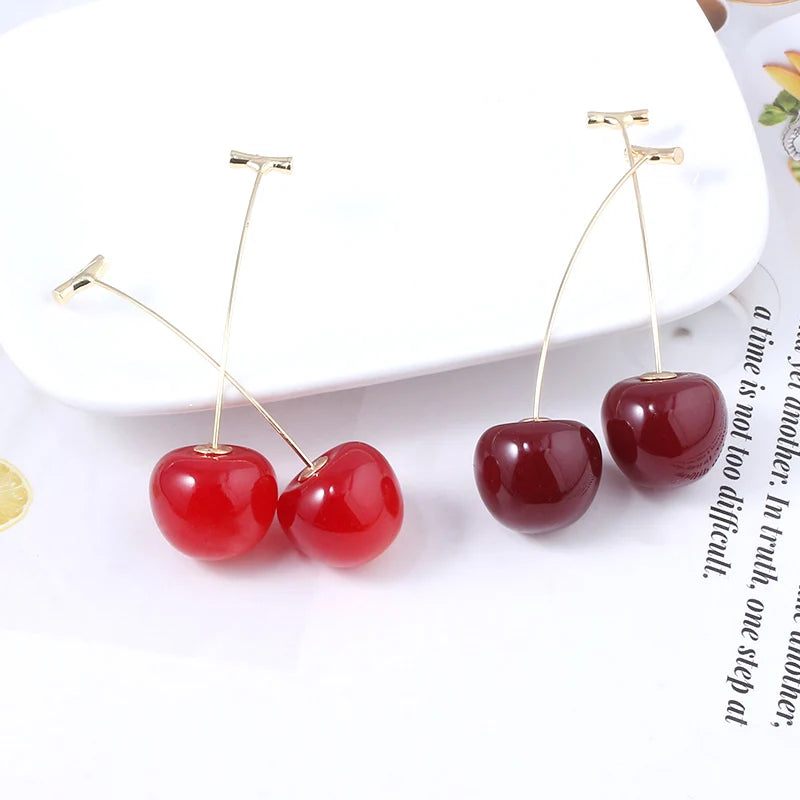 Anime JoJo Bizarre Adventure Drop Earrings Cosplay Props JOJO Kakyoin Noriaki Cherry Earrings Ear Clip Men Girl Jewelry Gift