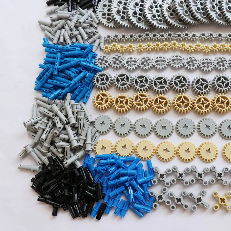 650PCS Technical Building Blocks Kits Parts Gears Rack Axle Connector Tires Wheels Bricks for MOC Motorcycle Bulk In Set