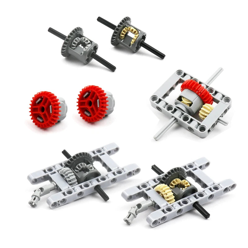 Parts Building Blocks Differential Gears Kits Technical Framed Differentials Set DIY Bricks Tank Accessory Blocks for Kids