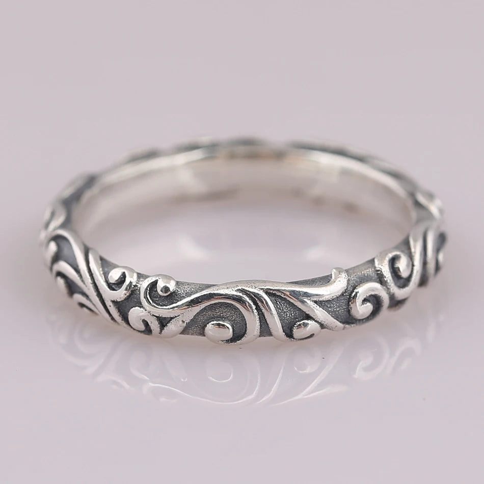 Authentic S925 Silver Ring Regal Pattern Rings For Women Wedding Party Gift fit Lady Fine Jewelry