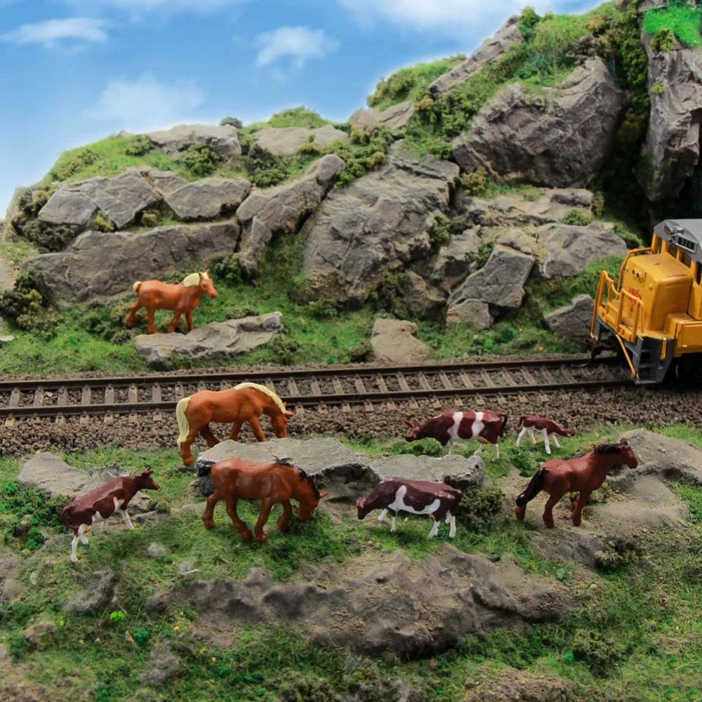 Scale Farm Sheep Horse Cows 1:150 1:87 Animals Model Farm Sand Table Scene Layout Diorama Kits 20Pcs/Lot
