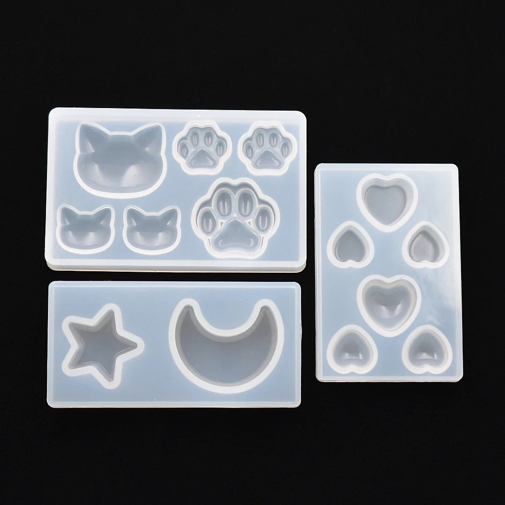 SNASAN Cat Paw Claw Heart Moon Star Silicone Mold Handmade DIY Jewelry Making Epoxy Resin Silicone Casting Mould