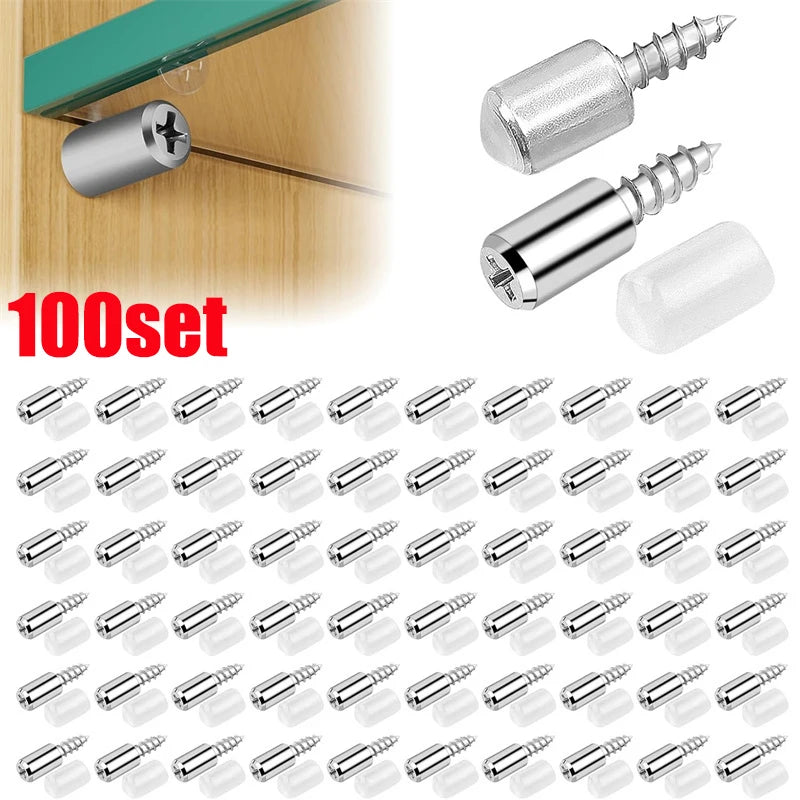 Self Tapping Screw Cabinet Shelf Bracket Laminate Support with Rubber Sleeve Non-Slip Layer Glass Plate Holder Fixed Screw