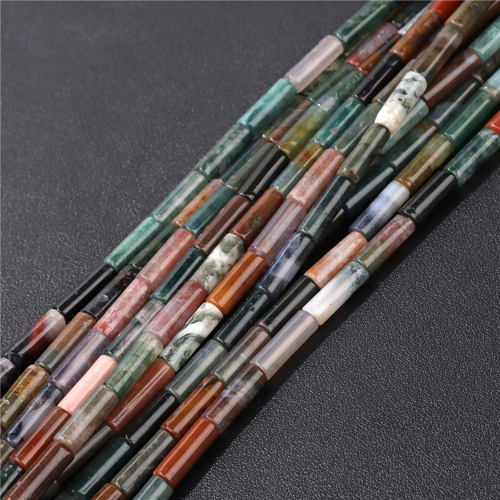 4x13mm Natural Stone Column Tube Sea Sediment lapis lazuli Agates Quartz Jades Tiger Eye Beads for Jewelry Making DIY Bracelet