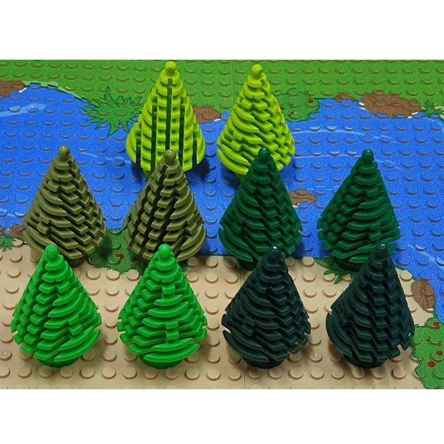 Plants Pine Tree Spruce Rockery Building Blocks City Street View Garden Landscape Brick Compatible 3778 32607 2435 6064 2417