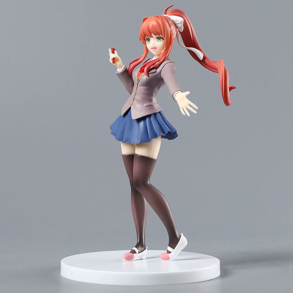 Doki Doki Literature Club! Sayori Monika PVC Anime Figurine Model Toy Figure Collection Doll Gift