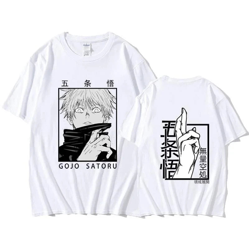 New Gojo Satoru Print T Shirt Men Women Casual Personality Loose T Shirt Streetwear Fashion Anime Harajuku Tees