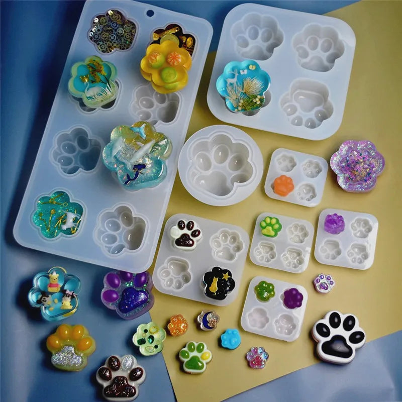 Cat Claw Bear Paw Silicone Mold Pendant Beads Epoxy Resin Casting Mould Jewelry Making DIY Materials