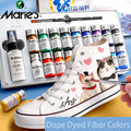 Dyed Fiber Permanent Fabric Paint Set 12/36 Colors 10ml/Tube Textile Acrylic Paints for Clothes Canvas Waterproof