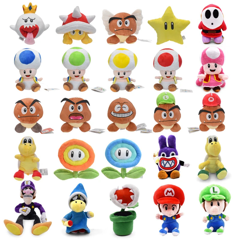 45 Styles Plush Toys Cartoon Yellow Star Fire Flower Princess Peach Toad Goomba Toadette Koopa Mario Classic Game Plush Dolls