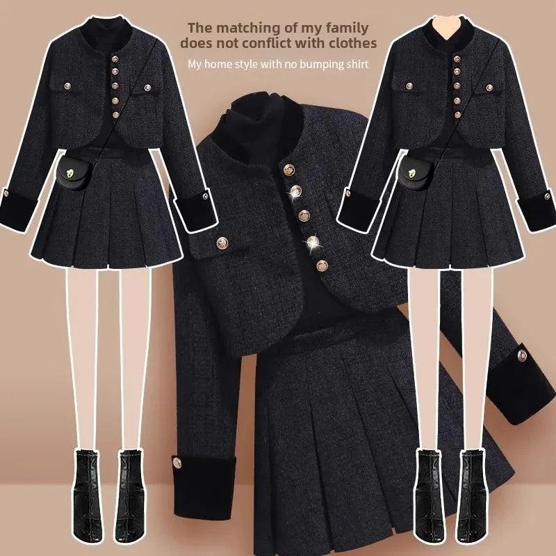 Designer Luxury Tweed Suit Women's 2 Piece Matching Set Fashionable High-End Feel Lightweight Elegant 2-Piece Costume
