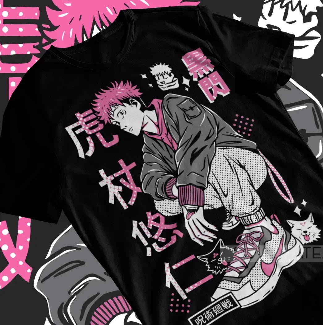Itadori Yuji T-Shirt Megumi Gojo Satoru Jujutsu Kaisen Anime Manga Soft Tee