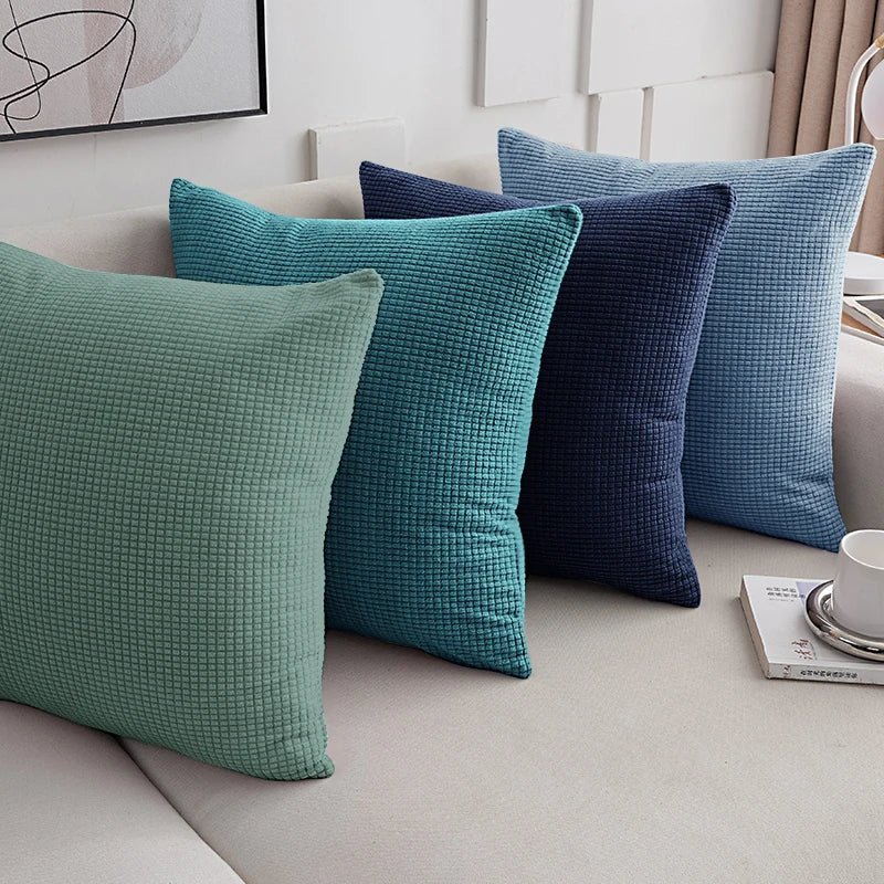 Pack of 2 40x40-70x70 Solid Color Jacquard Cushion Cover for Sofa Office Waist Cushion Cover Home Decorative Pillowcase Decoration