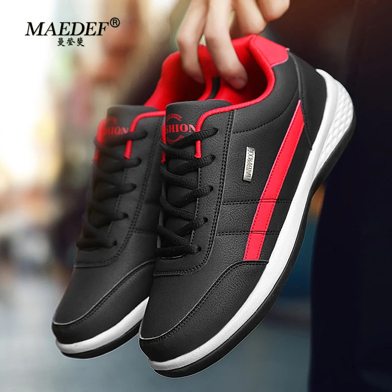 Trainers Shoes for Men Leather Sneaker Waterproof Casual Comfortable Men's Sneaker Lace Up Footwear Vulcanized Man Shoe Masculino