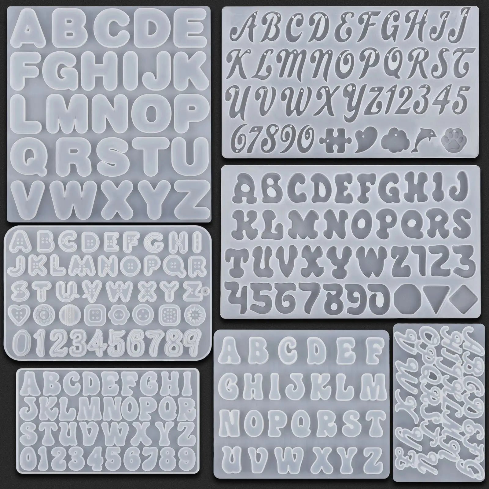 Alphabet Resin Mold DIY Earring Pendant Necklace Charms Keychain Letter Silicone Mold For Jewelry Making Handmade Crafts