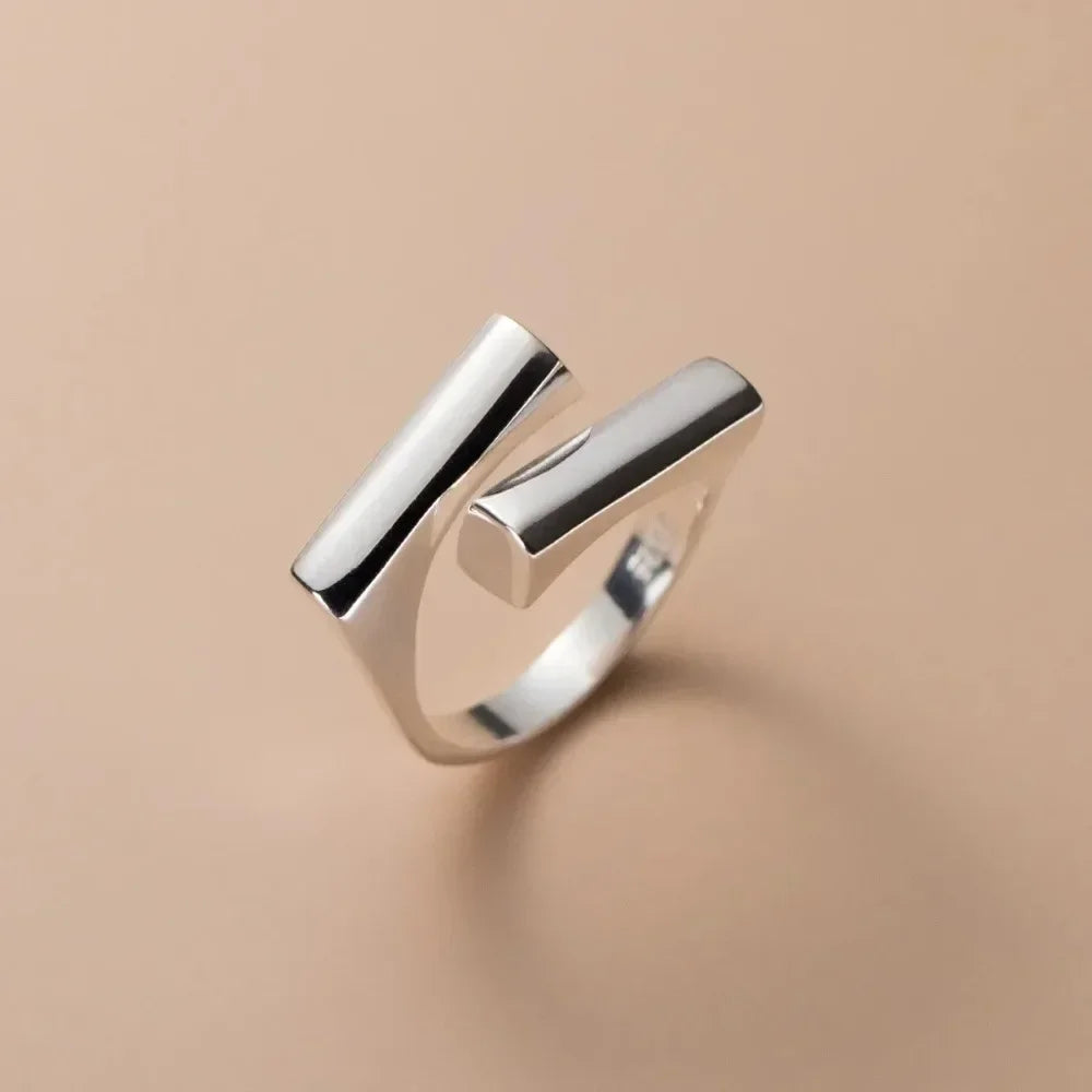 925 Sterling Silver Ring Unique Simple Ring For Women Jewelry Finger Open Vintage Handmade Ring Allergy For Party