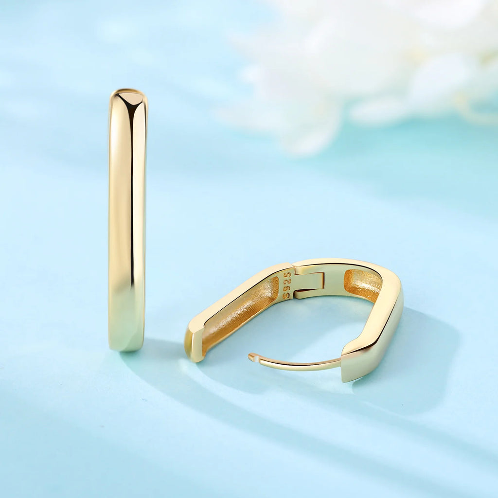 Orstarry Gold Woman Hoop Earring 925 Sterling Silver Sparkling Zircon Round Ear Stud Earrings Trendy Jewelry Anniversary Gifts