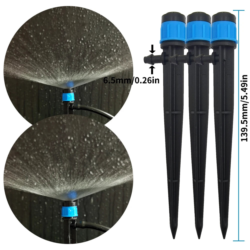 30pcs Adjustable 360° Sprinkler Nozzles for Garden and Greenhouse Watering - 4/7mm Hose Connectors and Accessories