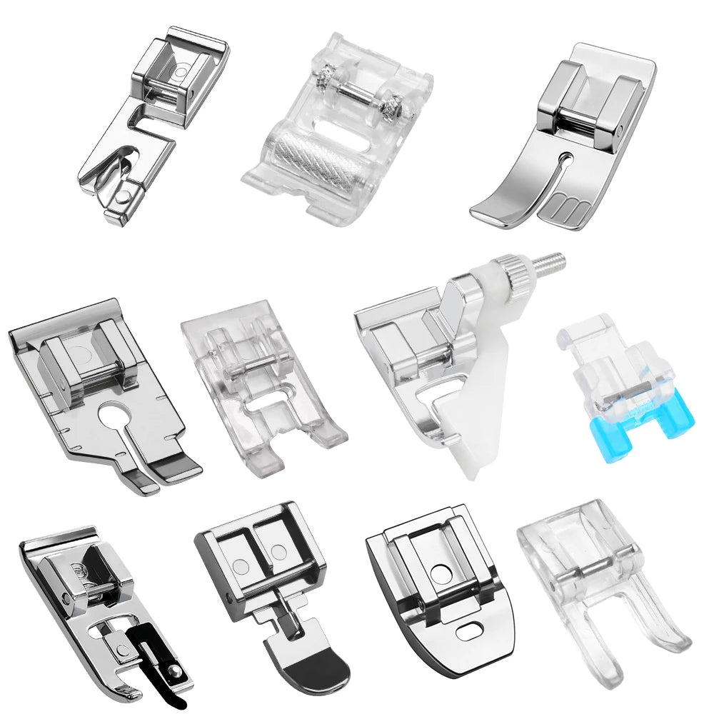 11 PCS Sewing Machine Presser Foot Set For Singer Brother Babylock Janome Snap On Low Shank Sewing Machine Accessories