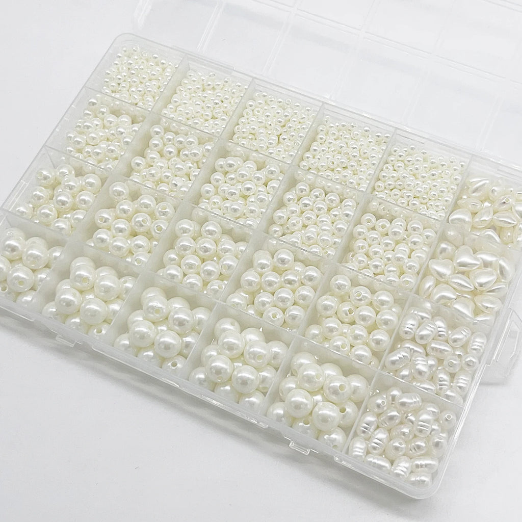 1610pcs Baroque Imitation Pearl Beads Jewelry Making Kit includes Heart Shape and Oval Pearl for Bracelet Necklace and Crafts Ma