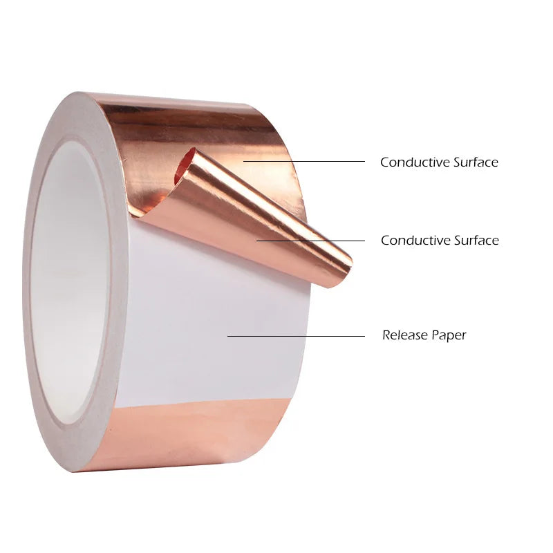 Slug Snail Copper Foil Tape EMI Shielding Doubel Side Conductive Repair Adhesive Tape Snail