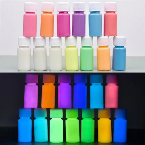 20/30g/Bottle Luminous Paint Pigment Bright Fluorescent Pigment Paint Glow In Dark Painting Water Color Artwork Party Decoration