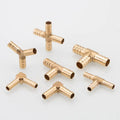Tee T Type 3 Three Way Brass Pipe Fitting Connector Adapter 4mm 5mm 6mm 8mm 10mm 12mm 16mm 19mm Hose Barb
