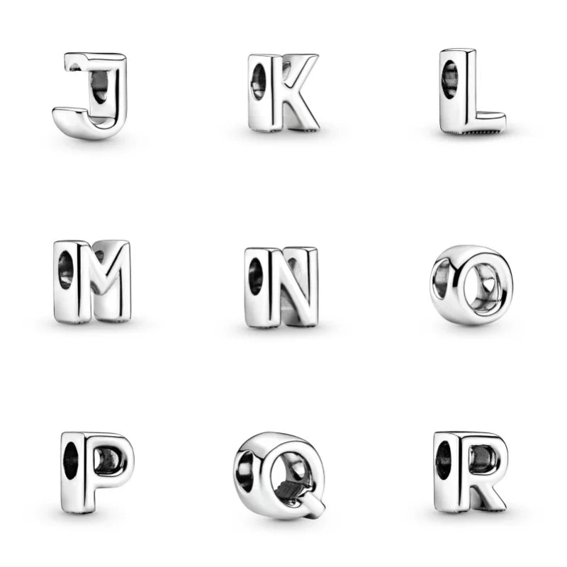 26 English Letters Combined Freely Beads For Pandora DIY Charms Bracelet Keychain Jewelry Accessories Gifts