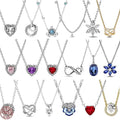 Silver classic heart-shaped snowflake crystal zircon necklace for women exquisite necklace DIY gift