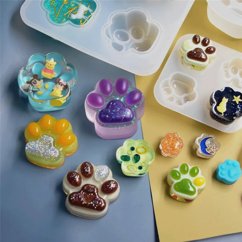 Cat Claw Bear Paw Silicone Mold Pendant Beads Epoxy Resin Casting Mould Jewelry Making DIY Materials