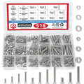 518pcs countersunk Head Screws with Nose Screw Set M3 M4 M5 Screw & nut 304 Stainless Steel Cross countersunk Head Screws