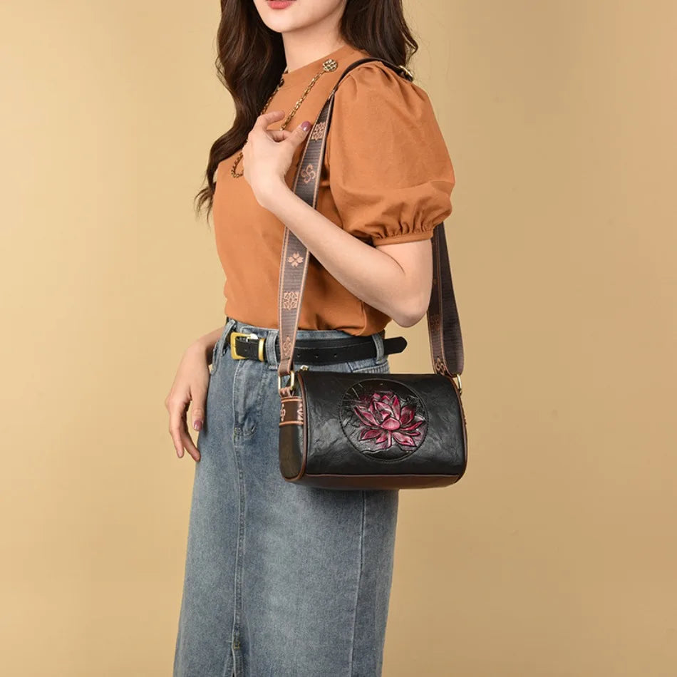 Handbag Soft Pu Leather Shoulder Crossbody Bags for Women 2024 New Fashion Print Ladies Messenger Tote Bag Sac A Main