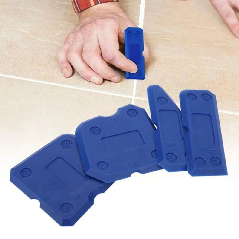 8pcs Silicone Glass Cement Scraper Sealant Grout Remover Tool Home Finishing Caulking Tools Home Cleaning Hand Spatula Tool
